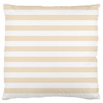 Horizontal Stripes - White and Champagne Orange Large Cushion Case (One Side)