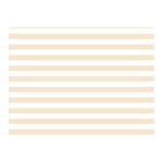 Horizontal Stripes - White and Champagne Orange Double Sided Flano Blanket (Mini)