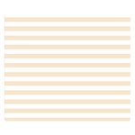 Horizontal Stripes - White and Champagne Orange Double Sided Flano Blanket (Small)
