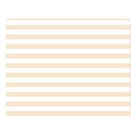 Horizontal Stripes - White and Champagne Orange Double Sided Flano Blanket (Large)