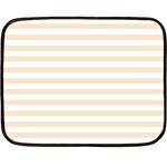 Horizontal Stripes - White and Champagne Orange Double Sided Fleece Blanket (Mini)