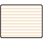 Horizontal Stripes - White and Champagne Orange Fleece Blanket (Medium) (One Side)