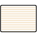 Horizontal Stripes - White and Champagne Orange Double Sided Fleece Blanket (Large) (Two Sides)