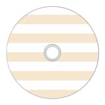 Horizontal Stripes - White and Champagne Orange CD Wall Clock