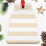Horizontal Stripes - White and Champagne Orange Ornament (Bell)