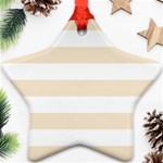 Horizontal Stripes - White and Champagne Orange Ornament (Star)