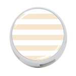 Horizontal Stripes - White and Champagne Orange 4-Port USB Hub (Two Sides)