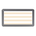 Horizontal Stripes - White and Champagne Orange Memory Card Reader (Mini)