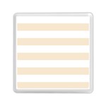 Horizontal Stripes - White and Champagne Orange Memory Card Reader with Storage (Square)