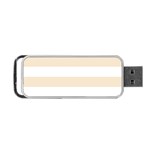 Horizontal Stripes - White and Champagne Orange Portable USB Flash (Two Sides)