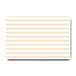 Horizontal Stripes - White and Champagne Orange Small Doormat