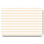 Horizontal Stripes - White and Champagne Orange Large Doormat