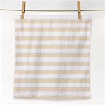 Horizontal Stripes - White and Champagne Orange Face Towel