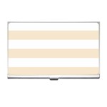 Horizontal Stripes - White and Champagne Orange Business Card Holder