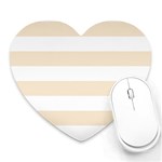 Horizontal Stripes - White and Champagne Orange Heart Mousepad