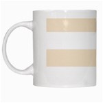 Horizontal Stripes - White and Champagne Orange White Mug