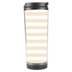 Horizontal Stripes - White and Champagne Orange Travel Tumbler