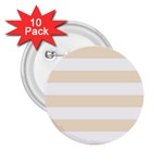 Horizontal Stripes - White and Champagne Orange 2.25  Button (10 pack)