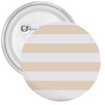 Horizontal Stripes - White and Champagne Orange 3  Button