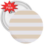 Horizontal Stripes - White and Champagne Orange 3  Button (10 pack)