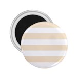 Horizontal Stripes - White and Champagne Orange 2.25  Magnet