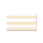 Horizontal Stripes - White and Champagne Orange Magnet (Name Card)