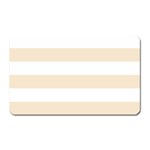 Horizontal Stripes - White and Champagne Orange Magnet (Rectangular)