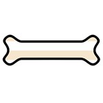 Horizontal Stripes - White and Champagne Orange Magnet (Dog Bone)