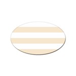 Horizontal Stripes - White and Champagne Orange Sticker Oval (10 pack)