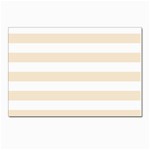 Horizontal Stripes - White and Champagne Orange Postcard 4  x 6 