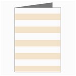 Horizontal Stripes - White and Champagne Orange Greeting Card