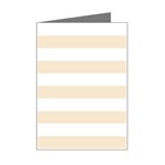 Horizontal Stripes - White and Champagne Orange Mini Greeting Card
