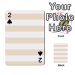 Horizontal Stripes - White and Champagne Orange Playing Cards 54 Designs