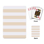 Horizontal Stripes - White and Champagne Orange Playing Cards Single Design