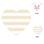 Horizontal Stripes - White and Champagne Orange Playing Cards (Heart)