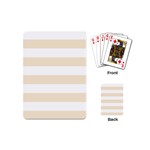 Horizontal Stripes - White and Champagne Orange Playing Cards (Mini)