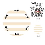 Horizontal Stripes - White and Champagne Orange Playing Cards 54 (Round)