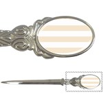 Horizontal Stripes - White and Champagne Orange Letter Opener