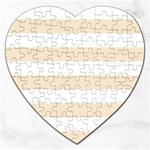 Horizontal Stripes - White and Champagne Orange Jigsaw Puzzle (Heart)