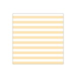 Horizontal Stripes - White and Peach Orange Satin Bandana Scarf