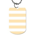Horizontal Stripes - White and Peach Orange Dog Tag (Two Sides)