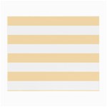 Horizontal Stripes - White and Peach Orange Small Glasses Cloth (2 Sides)