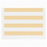 Horizontal Stripes - White and Peach Orange Large Glasses Cloth (2 Sides)