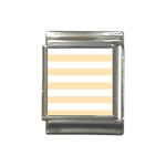Horizontal Stripes - White and Peach Orange Italian Charm (13mm)
