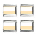 Horizontal Stripes - White and Peach Orange 9mm Italian Charm (4 pack)