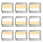 Horizontal Stripes - White and Peach Orange 9mm Italian Charm (9 pack)