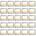 Horizontal Stripes - White and Peach Orange 9mm Italian Charm (25 pack)