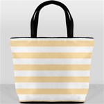 Horizontal Stripes - White and Peach Orange Bucket Bag