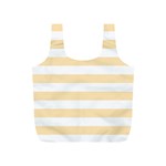 Horizontal Stripes - White and Peach Orange Full Print Recycle Bag (S)