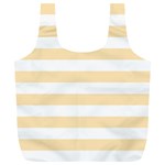 Horizontal Stripes - White and Peach Orange Full Print Recycle Bag (XL)